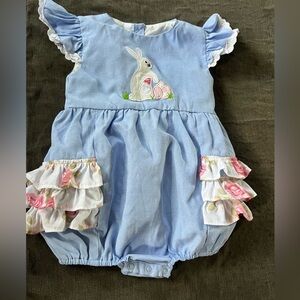 Sugar Dumplin Kids Blue Floral Bubble